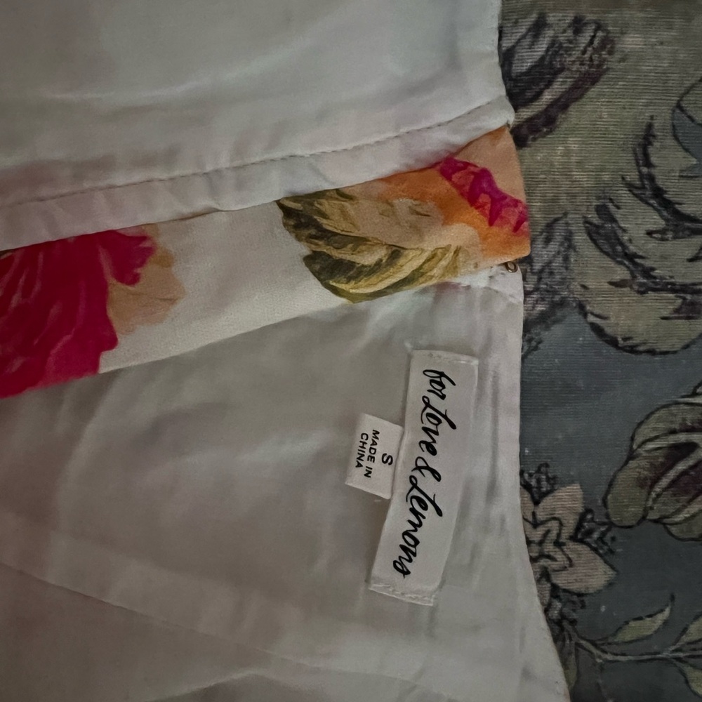 For Love And Lemons Red and White Floral Jumpsuit - Picture 3 of 4